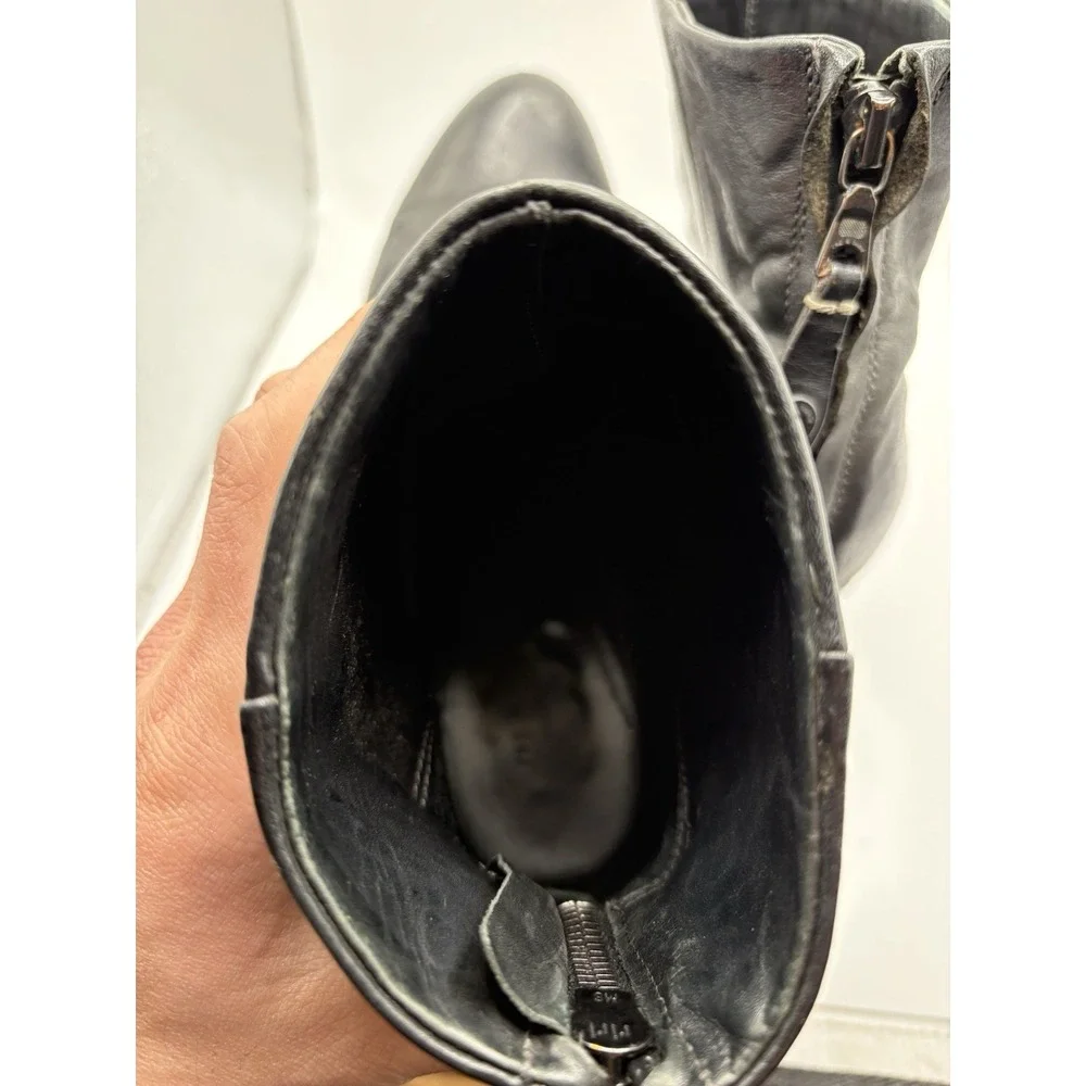 Rag & Bone Womens Black Heeled Bootie Back Zip Leather Shoes Size 37 US 7‎